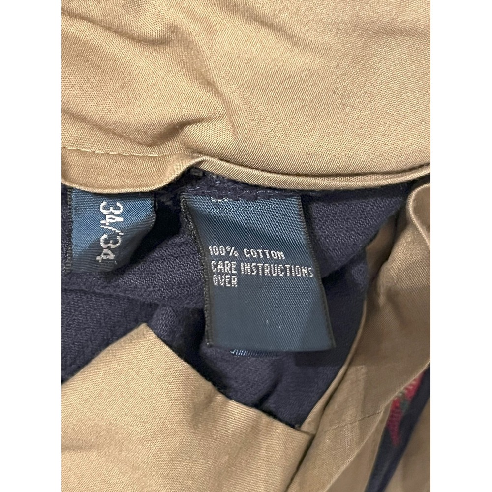 VTG Polo Ralph Lauren Preston Pants Navy Blue Corduroy Straight Leg Tag 34/34 - Picture 5 of 6